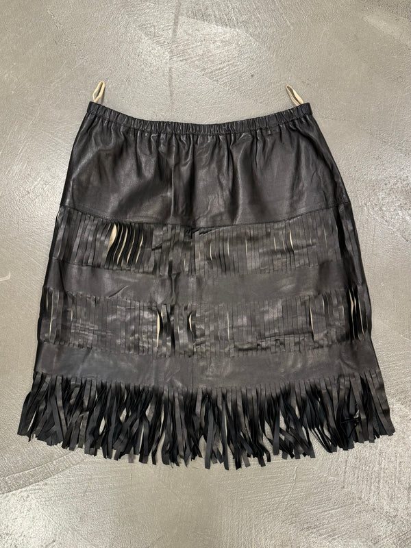 1999 Gucci by Tom Ford runway leather skirt