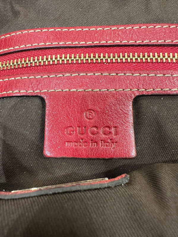 2008 Gucci x Unicef Indy GG canvas snakeskin hobo bag