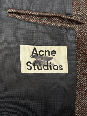 2010s Acne Studios double-breasted herringbone wool overcoat