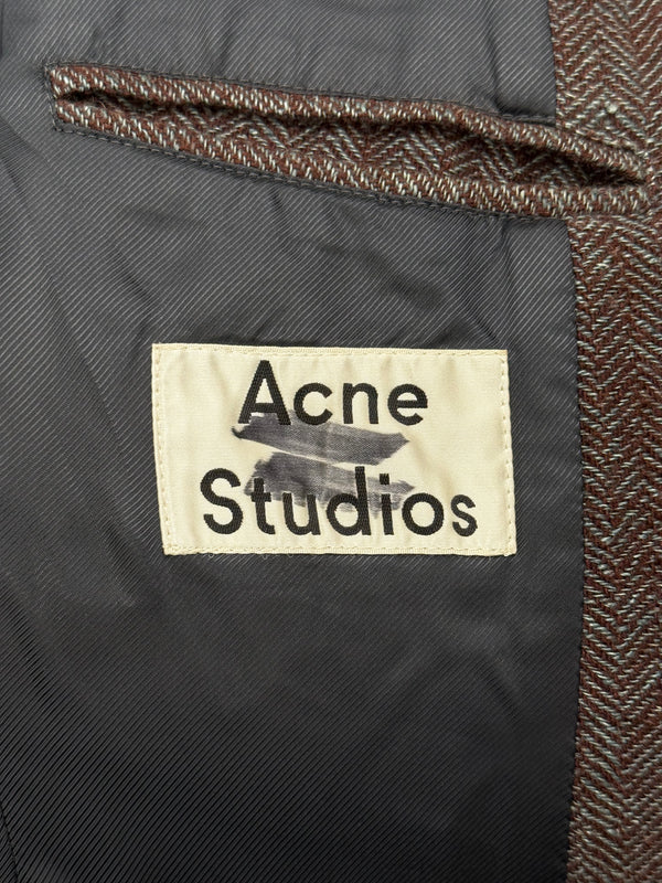 2010s Acne Studios double-breasted herringbone wool overcoat