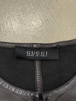 2000s Gucci by Tom Ford cropped paneled leather jacket