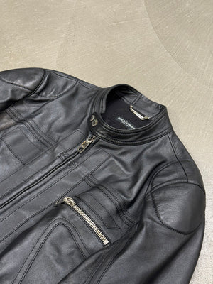 2020s Dolce & Gabbana moto biker leather jacket