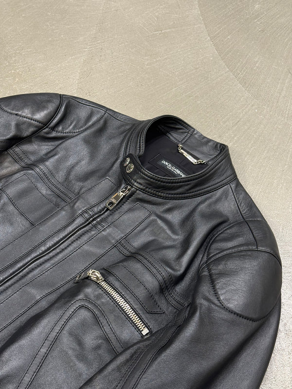 2020s Dolce & Gabbana moto biker leather jacket