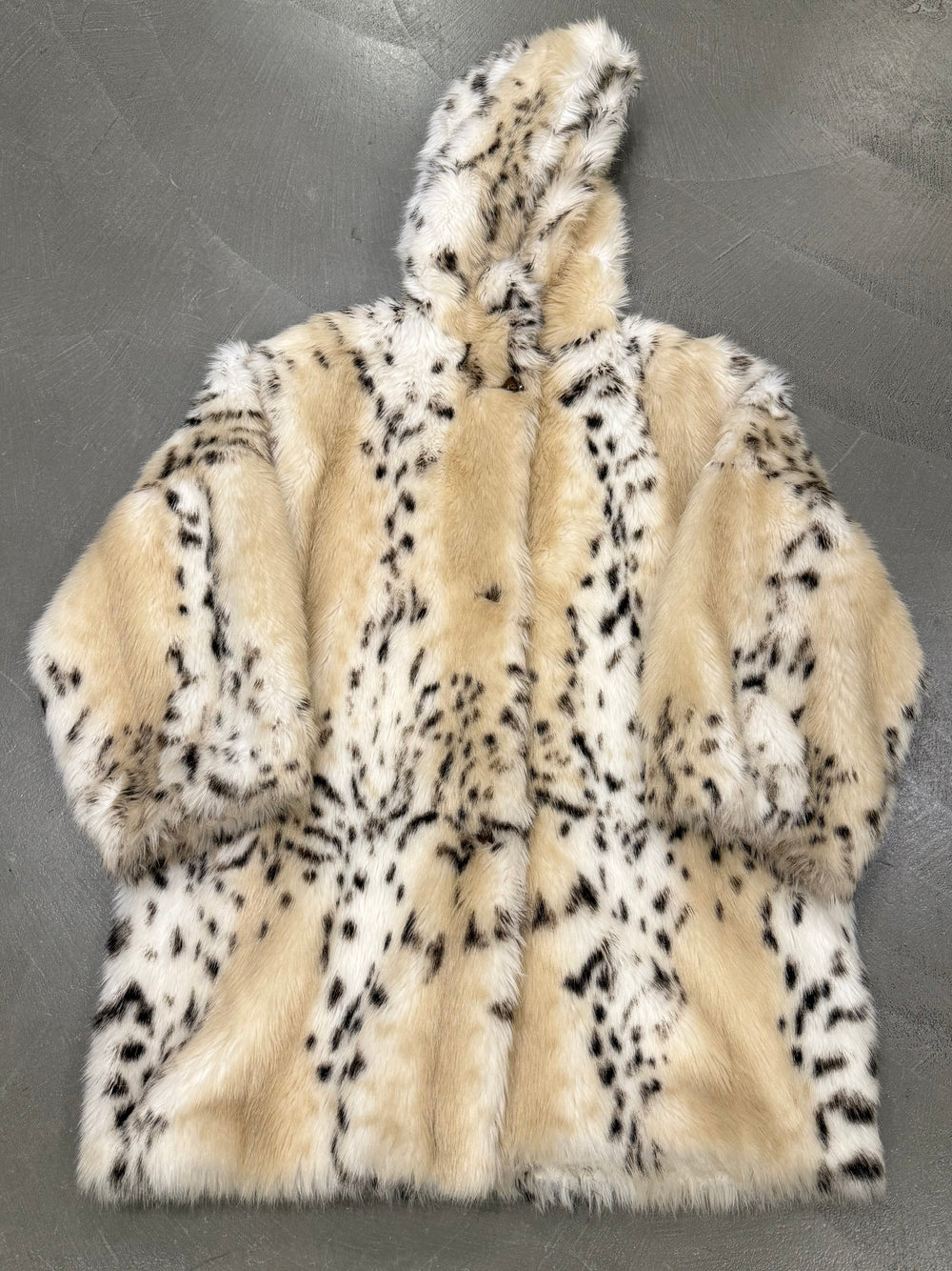 2000s Emporio Armani lynx print faux fur coat