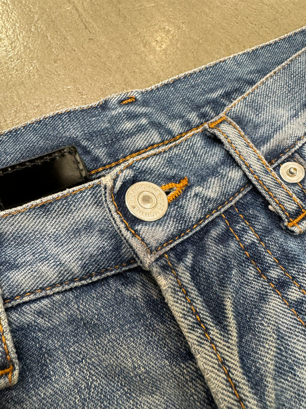 2000s Dior by Hedi Slimane skinny distressed repaired jeans