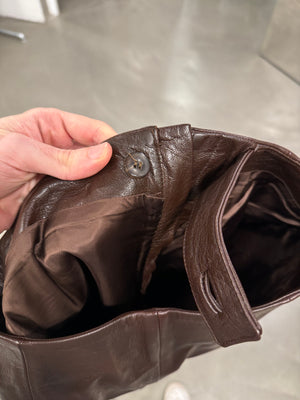 1990s Prada brown leather pants
