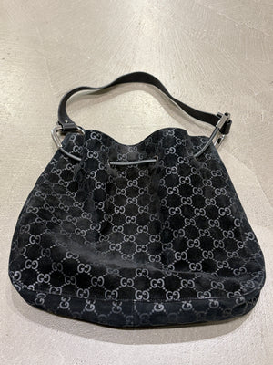 F/W1997 Gucci by Tom Ford monogram suede hobo bag