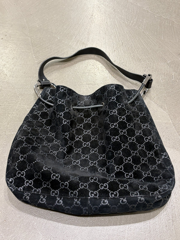 F/W1997 Gucci by Tom Ford monogram suede hobo bag