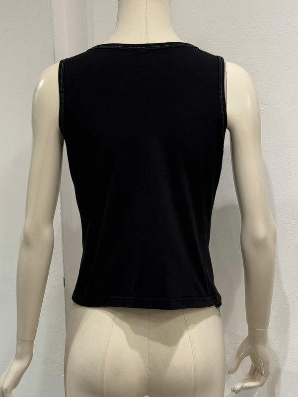 2000S Versace embellished cross tank top