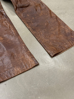 2001 Dolce & Gabbana Shepskin bondage leather trousers