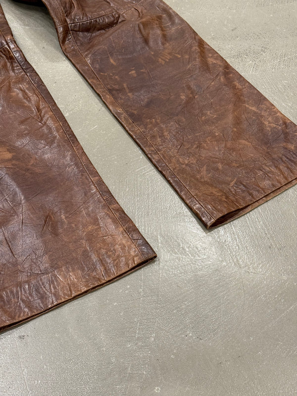 2001 Dolce & Gabbana Shepskin bondage leather trousers