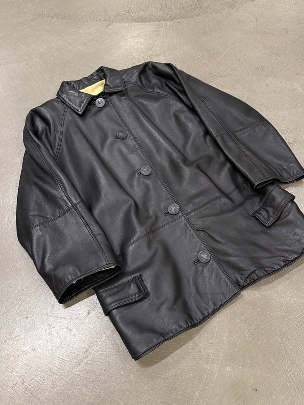 Gianni Versace oversize leather coat