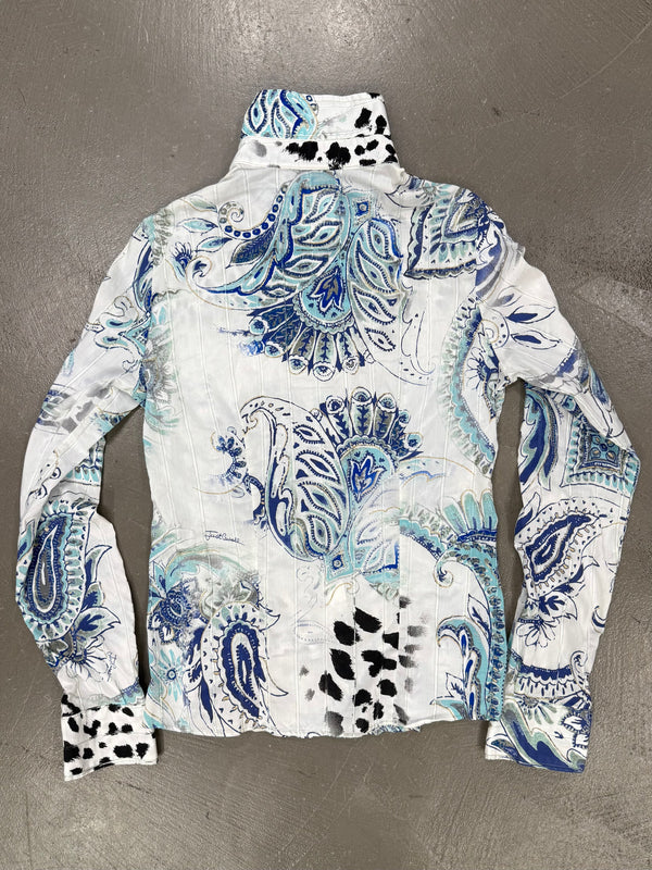 2000s Cavalli paisley leopard shirt