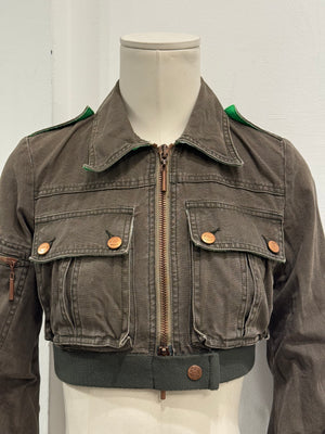 1990s Cavalli cropped military jacket