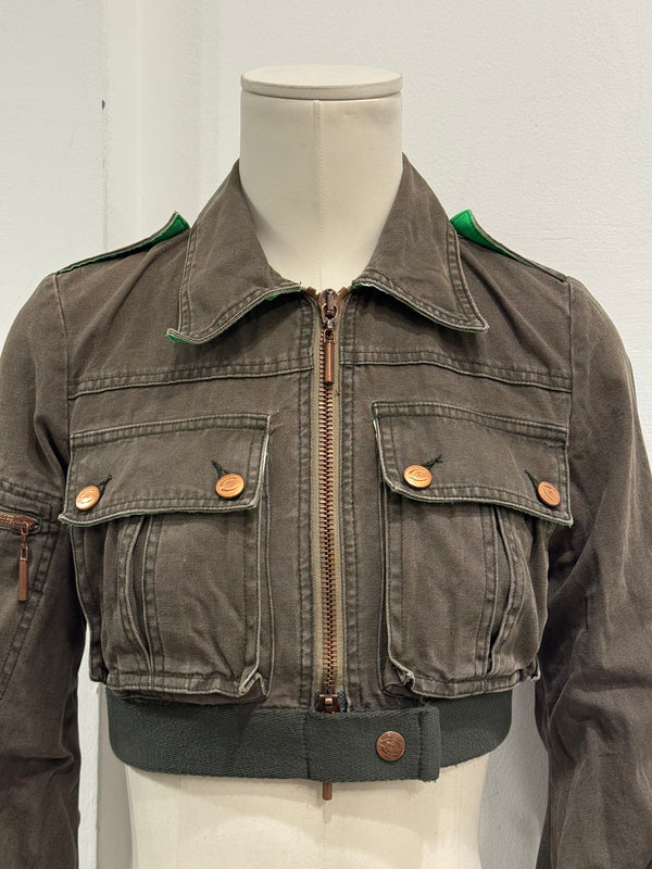 1990s Cavalli cropped military jacket