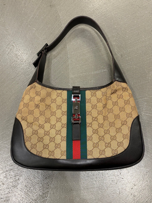 2000s Gucci Monogram GG Jackie shoulder bag