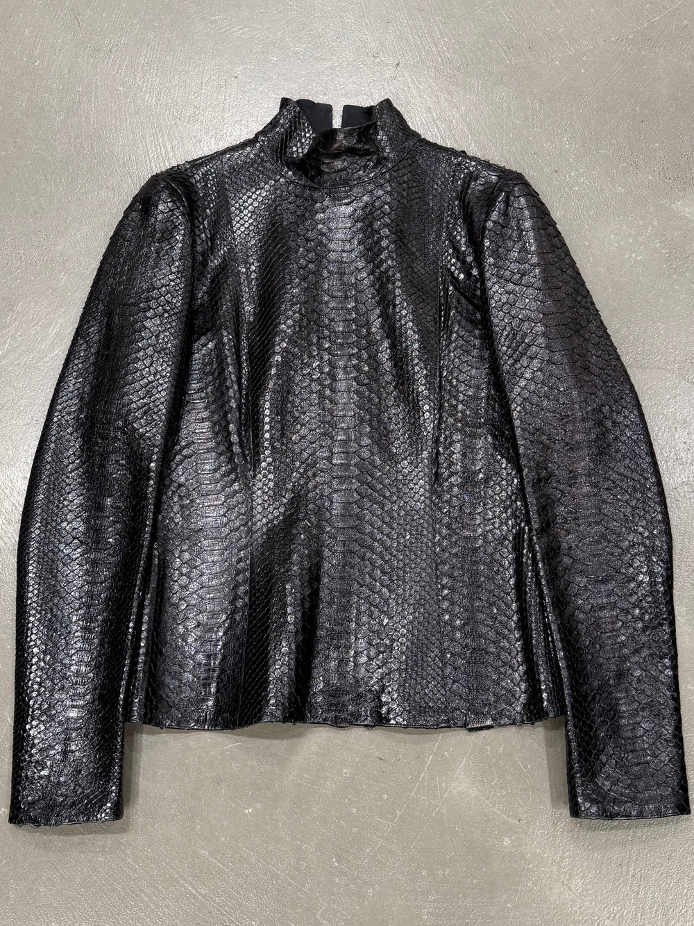 2010s Gucci real python backzip leather jacket