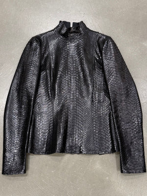 2010s Gucci real python backzip leather jacket