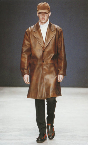 F/W2002 Prada runway distressed leather trench coat