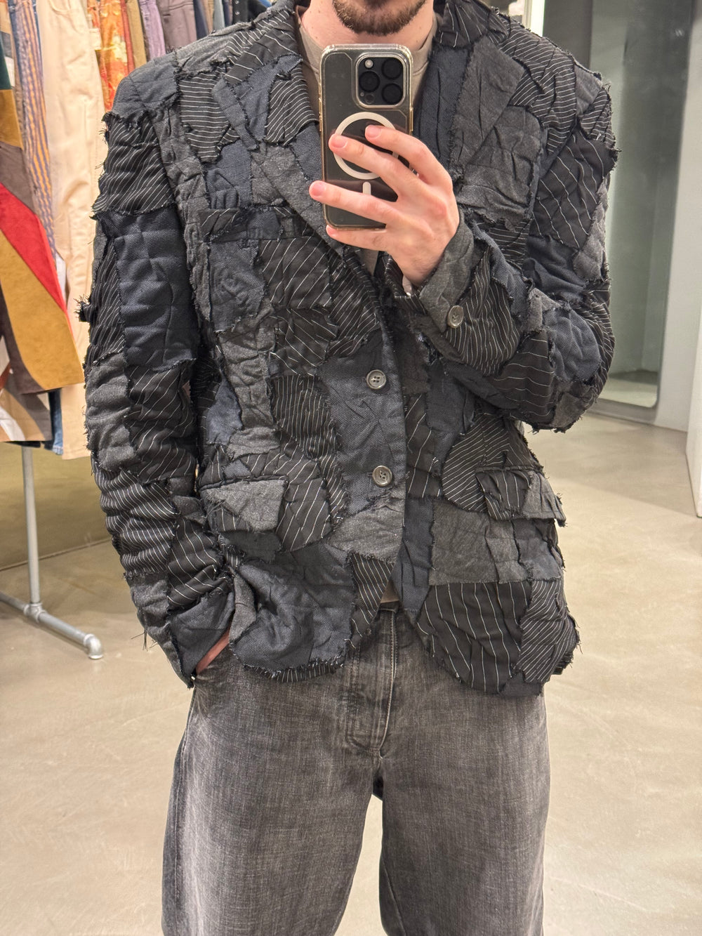 2000s Romeo Gigli handmade patchwork blazer