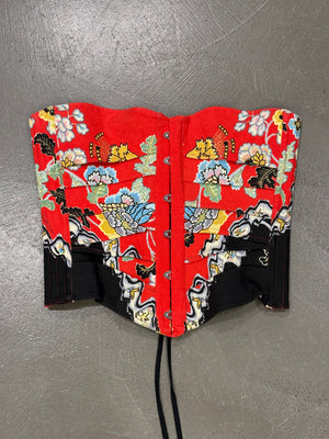 S/S2003 Roberto Cavalli chinoiserie floral print corset