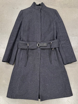 1999 Prada belted technical cargo pockets wool coat