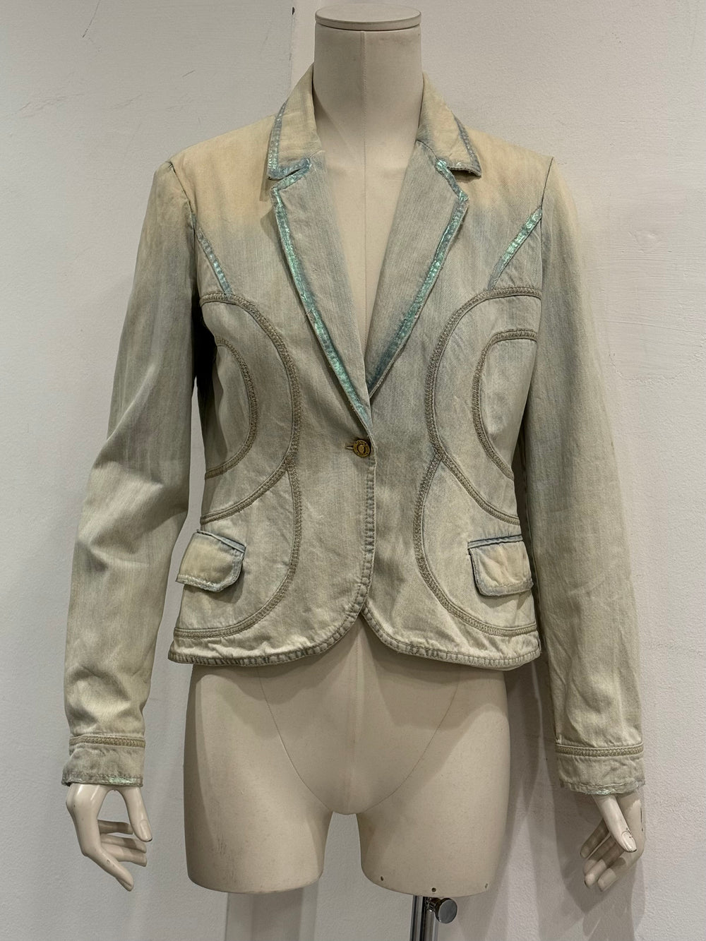 2000s Cavalli paneled denim jacket