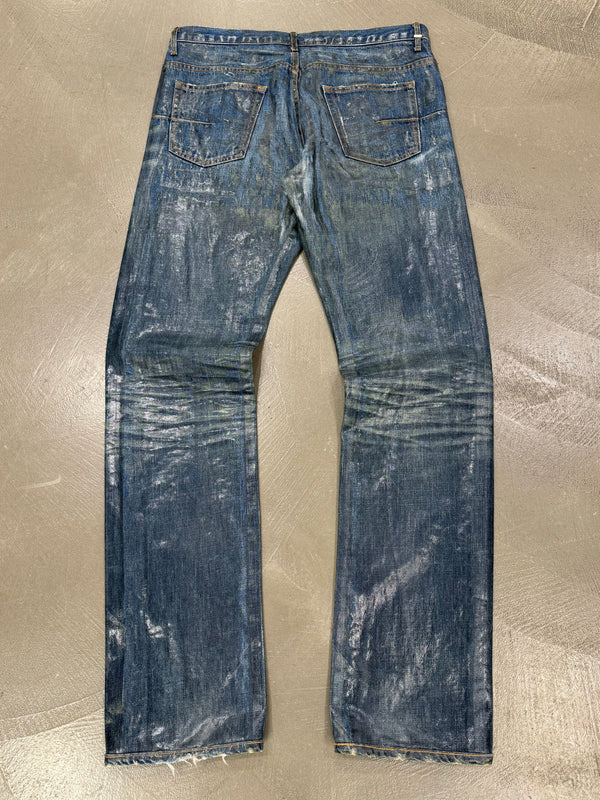 F/W 2003 Dior by Hedi Slimane green waxed denim