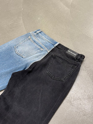 A/W2019 Balenciaga fifthy-fifthy split jeans