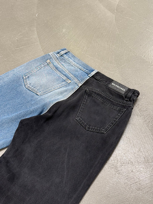 A/W2019 Balenciaga fifthy-fifthy split jeans