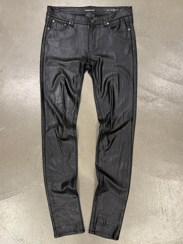 2014 Saint Laurent by Hedi Slimane faux leather skinny pants