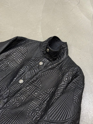 A/W1990 Gianni Versace embossed leather coat
