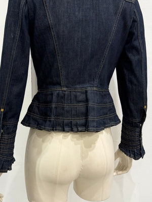 S/S2004 Gucci by Tom Ford paneled biker denim jacket