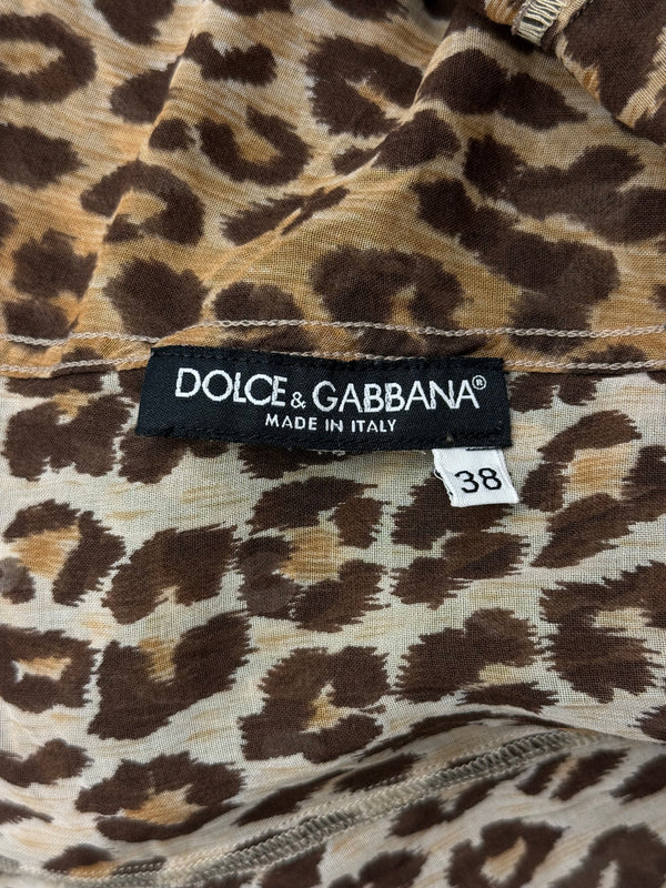 2003 Dolce & Gabbana leopard sheer shirt