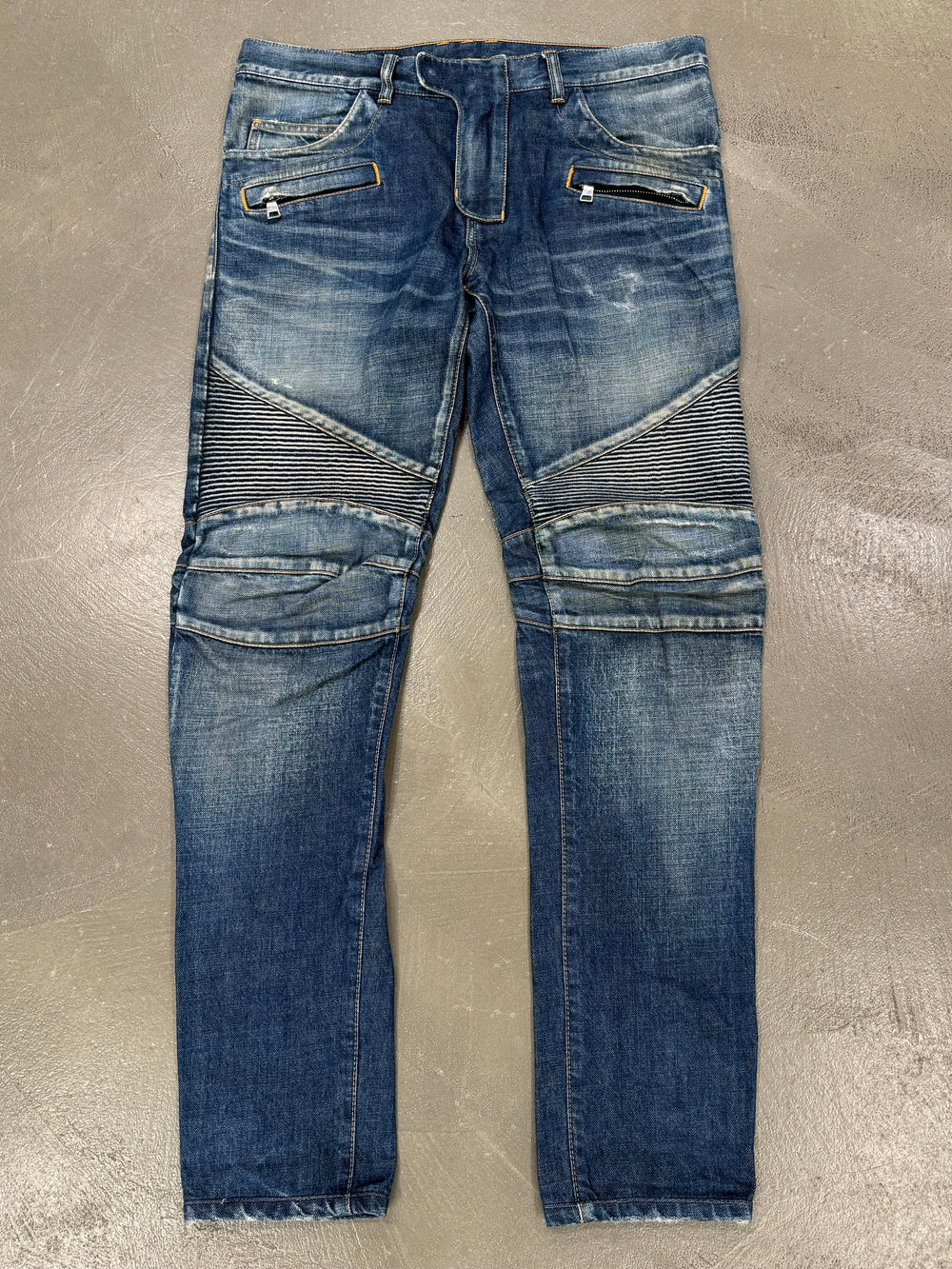 2010s Pierre Balmain biker heavy denim