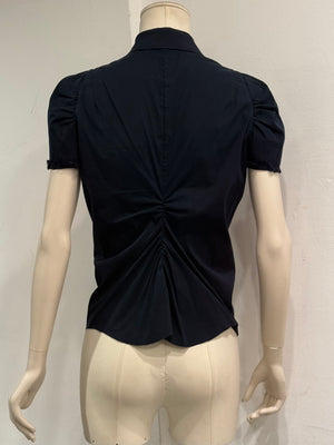 2000s Prada ruched short sleeve shirt