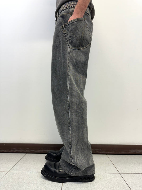 AW2003 D&G heavy baggy asymmetrical jeans