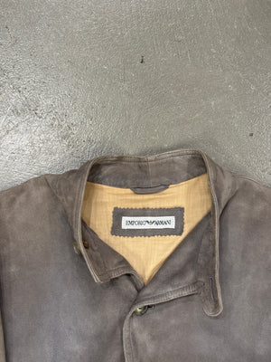 1990s Emporio Armani cropped boxy leather jacket