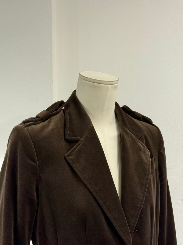 2005 YVES Saint Laurent velvet tailored military blazer