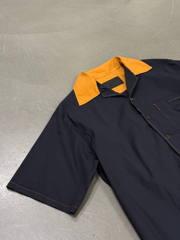 2019 Prada contrast stitch bowling shirt