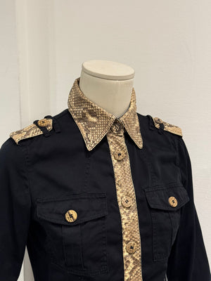 2000s Dolce & Gabbana real Python trim shirt