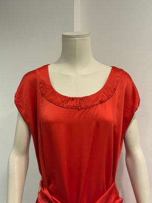 2000s Yves Saint Laurent silk belted draped dress