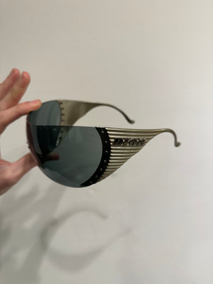 2002 Dior by John Galliano silver ski mask sunglasses
