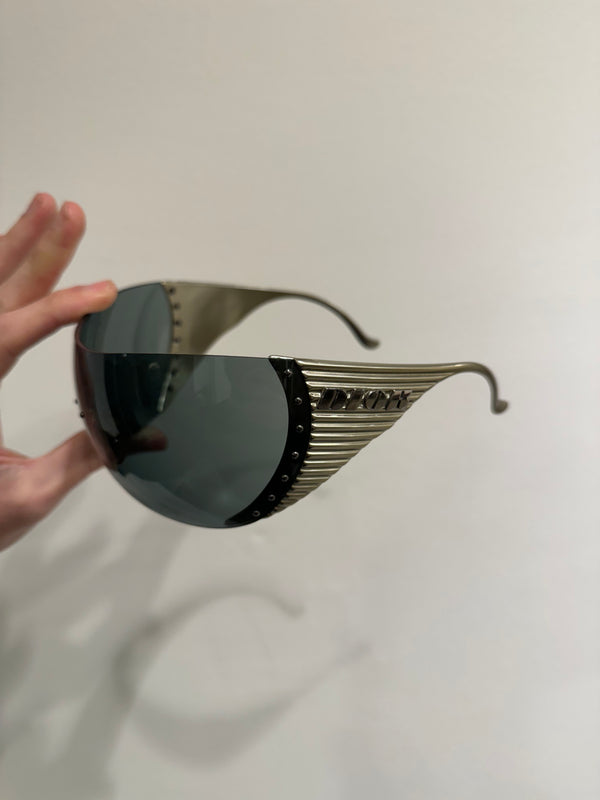 2002 Dior by John Galliano silver ski mask sunglasses
