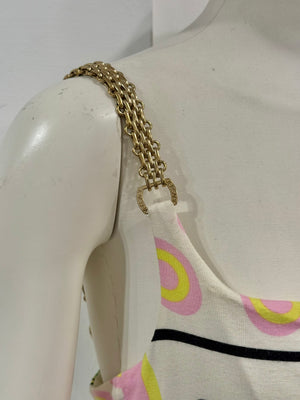 2000s Gianni Versace metal strap floral top