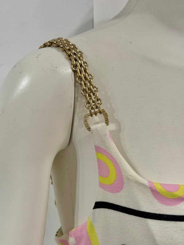 2000s Gianni Versace metal strap floral top