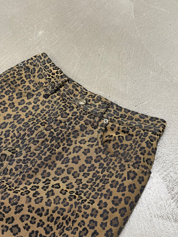 2000s Fendi straight pants with leopard print