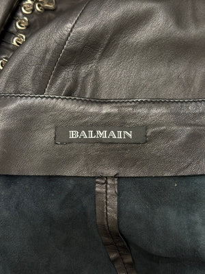 S/S2011 Balmain by Christopher Decarnin safety pin leather skirt