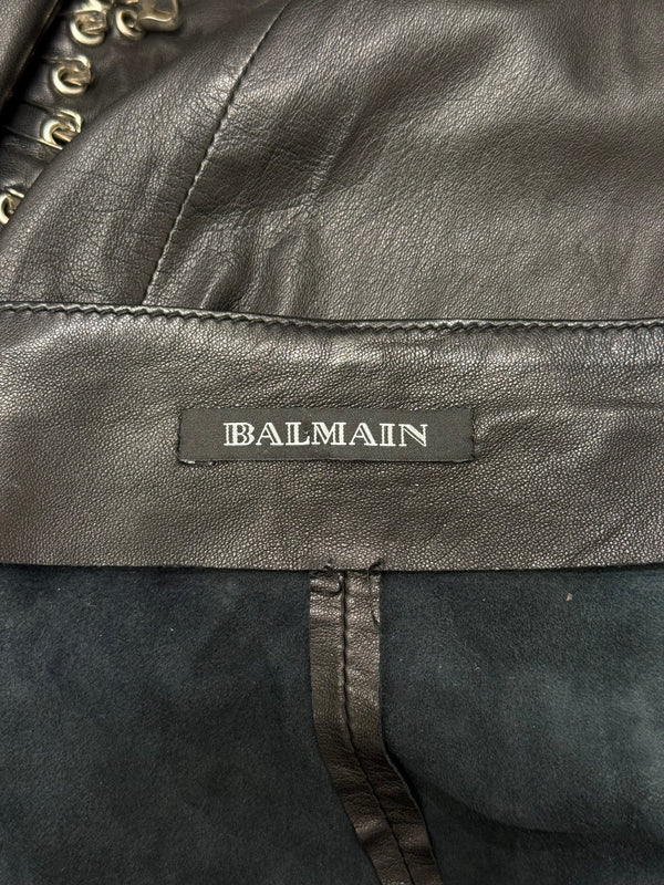 S/S2011 Balmain by Christopher Decarnin safety pin leather skirt