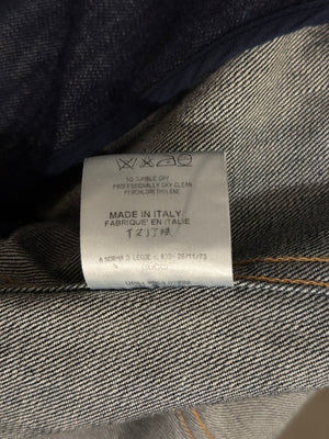 S/S2004 Gucci by Tom Ford paneled biker denim jacket